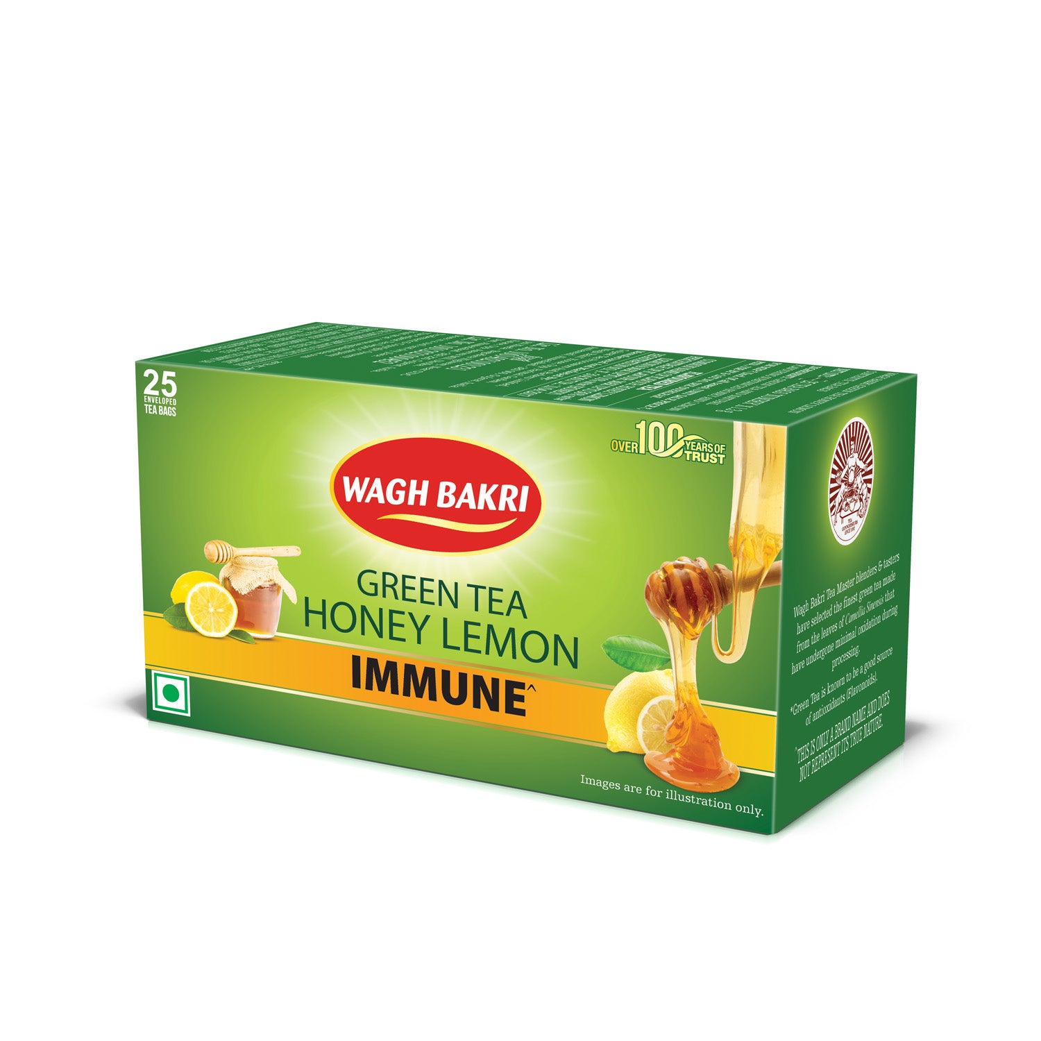 Wagh Bakri Honey Lemon Green Tea Bags | Best green tea