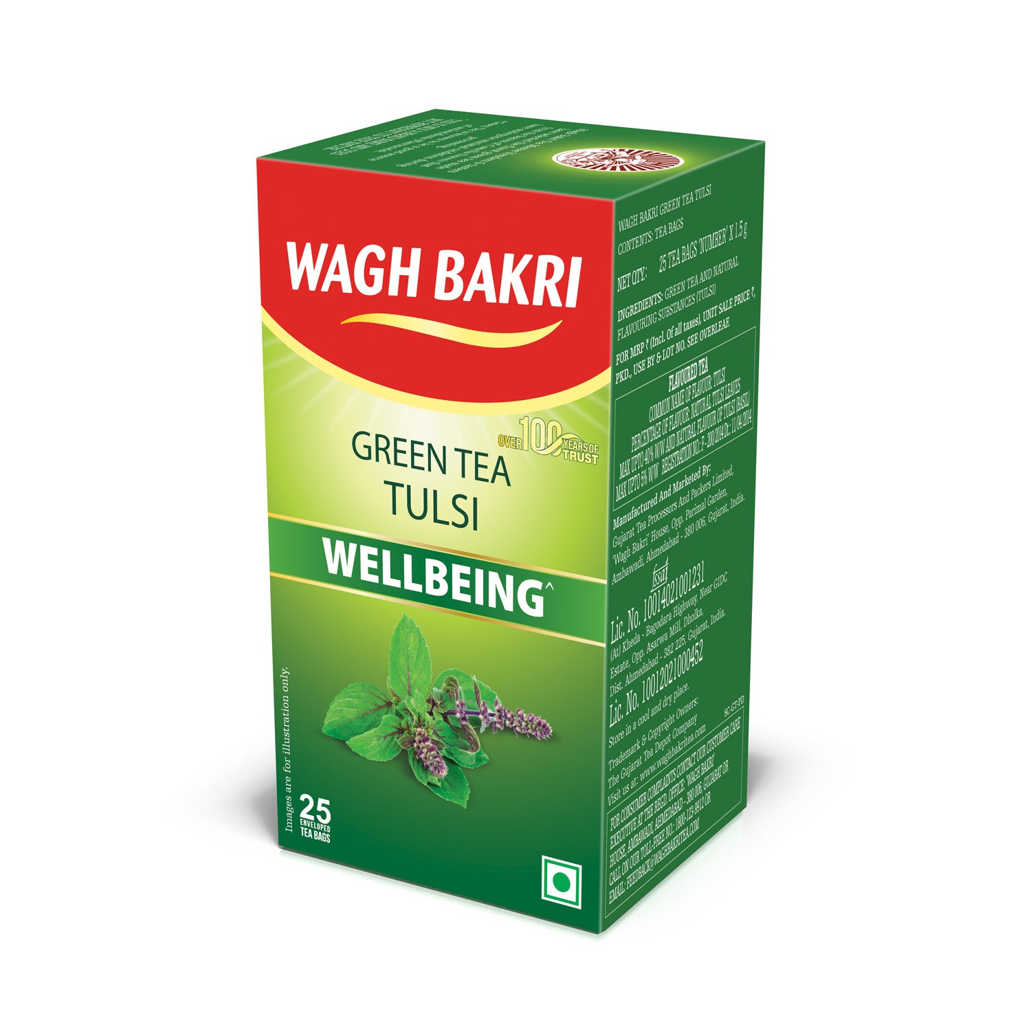 Wagh Bakri Tulsi Green Tea Bags