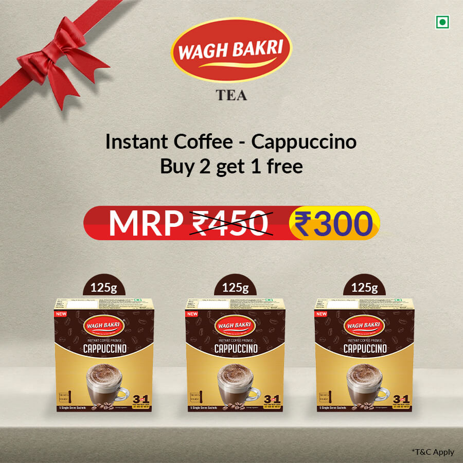 Wagh Bakri Cappuccino Coffee Premix - Buy 2 get 1 free Combo