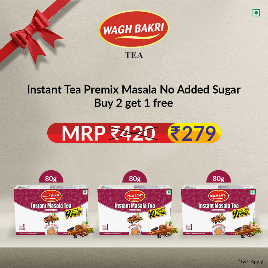 Wagh Bakri Instant Tea Premix Masala No Added Sugar Buy 2 get 1 free