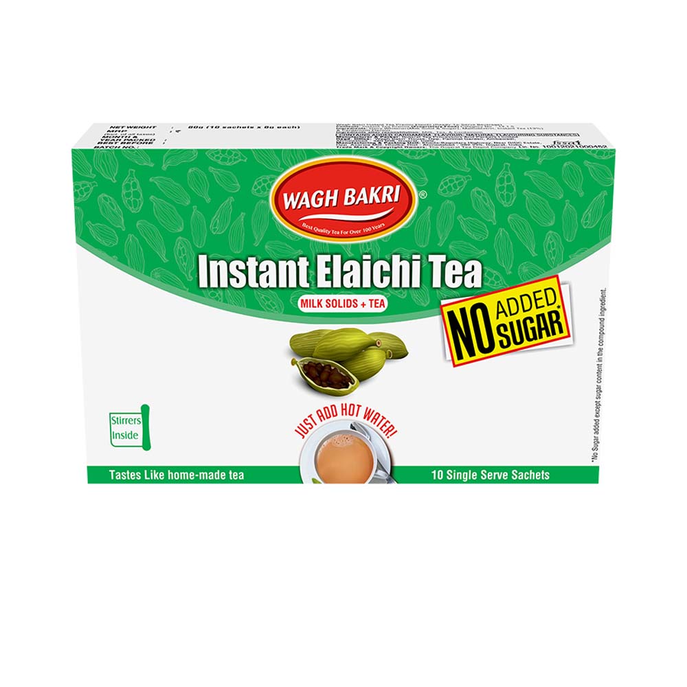 Wagh Bakri Instant Tea Premix Elaichi - No Added Sugar