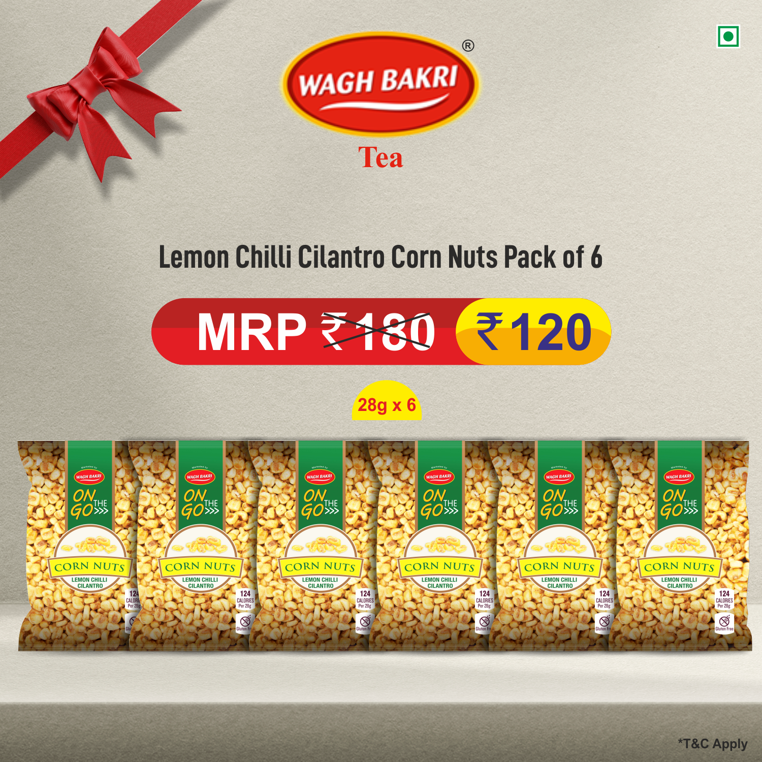 Buy On the Go Lemon Chilli Cilantro Corn Nuts Pack of 6 Combo